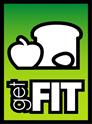 Food sign with a piece of bread and an apple
