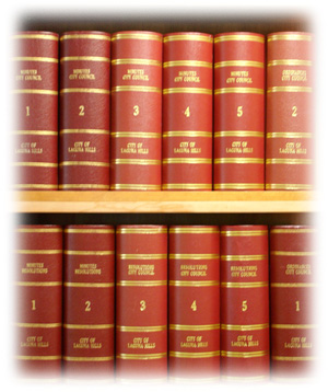 Red books on a shelf